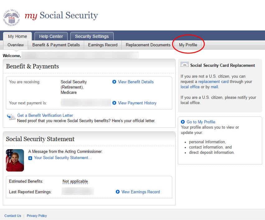 At what age does one receive their social security information?